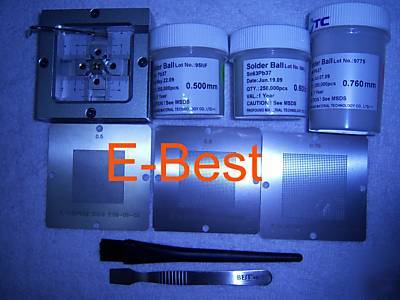 0.5 0.6 0.76 bga solder balls stencil reballing station