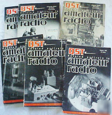 (6) issues 1944-49 arrl qst magazine amateur ham radio