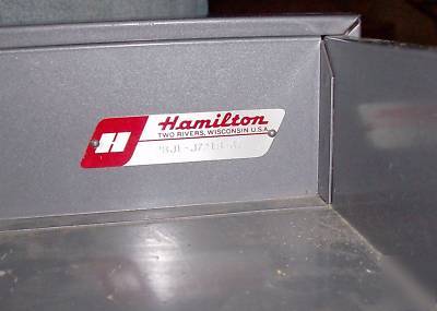 Hamilton drafting table desk metal 3 drawer clean 