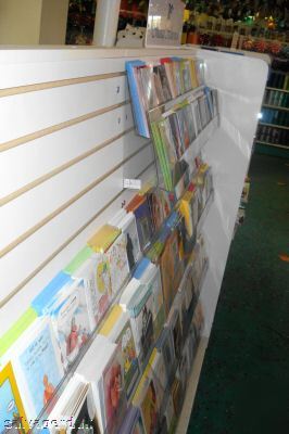 Lot of 2 acrylic slatwall greeting card display used