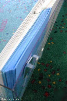 Lot of 2 acrylic slatwall greeting card display used