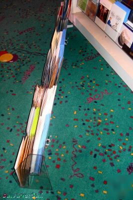 Lot of 2 acrylic slatwall greeting card display used