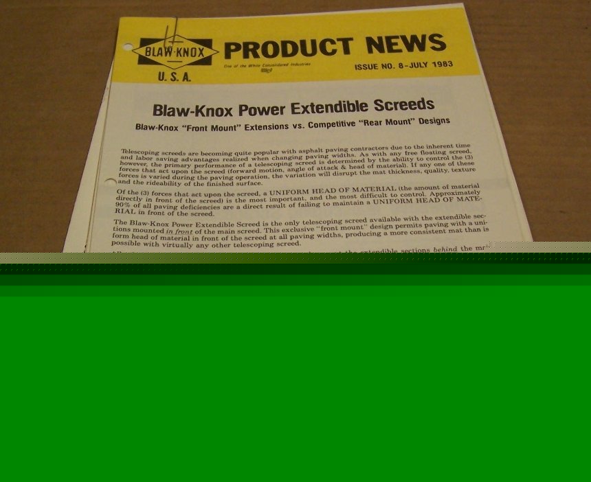 Blaw knox 1977-1988 screed paver finisher brochure lot
