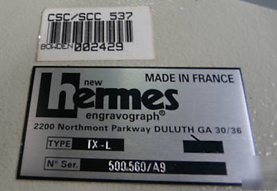 HermesÂ® super engravograph gtx-l & itx-l plus extra's