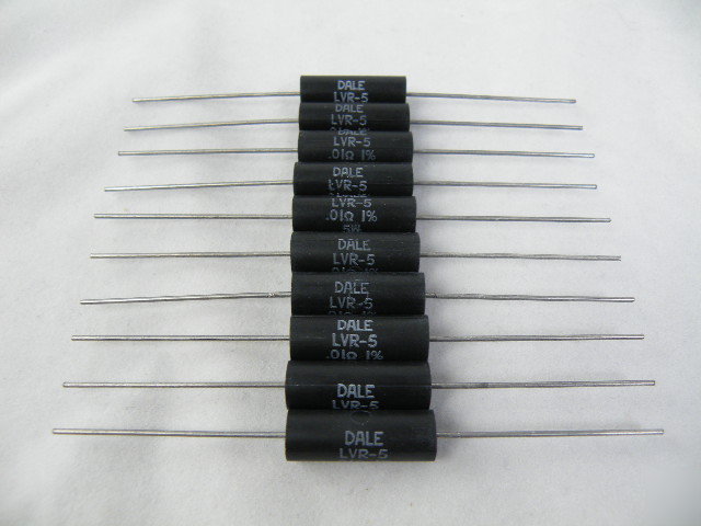 (10) vishay dale lvr-5 .01OHM 5W 1% precision resistor