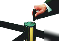 4 blak posts retractable belt crowd control stanchions 