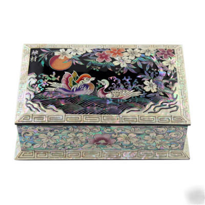 Mop wooden desk office business name card holder case 