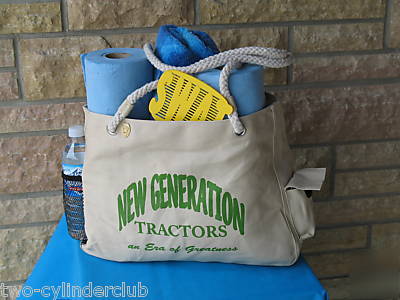 Two-cylinder deluxe canvas tote bag