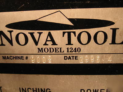 Nova tool 1240 geared head lathe