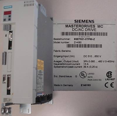 Siemens 6SE7021-3TP50 z K80 simovert mc drive 5.5KW