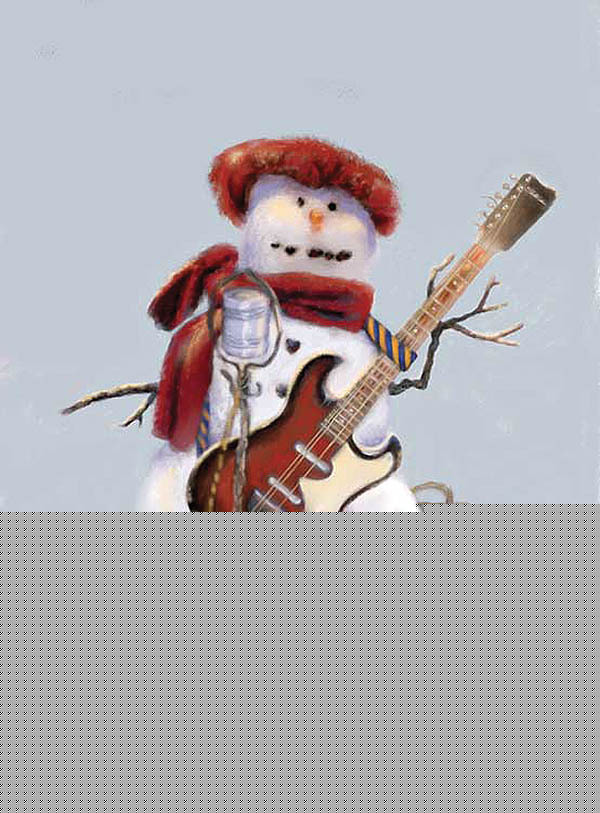 Backyard gig 10-pack holiday cards, art strings, cannon