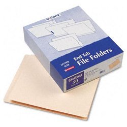 New manila end tab folders, 3/4