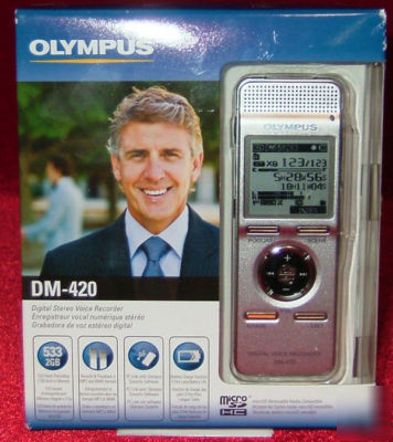 Olympus dm-420 digital voice recorder 2GB 533 hour rec