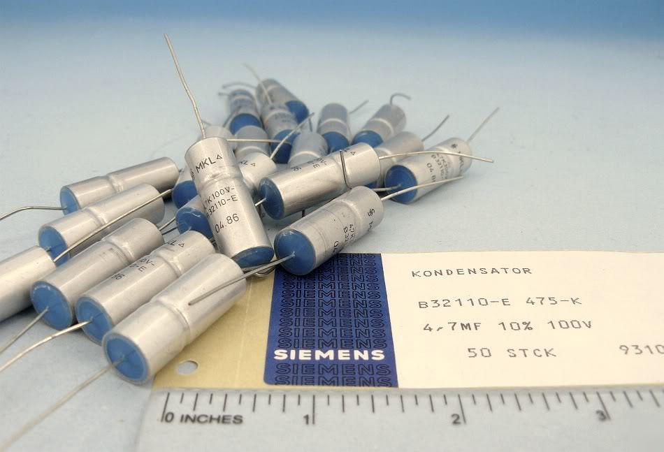 4X matched mkl siemens acetate capacitors 4.7UF 100V 
