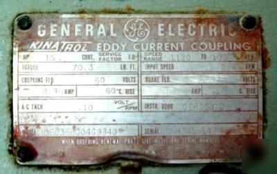 Ge induction motor & generator 15 hp