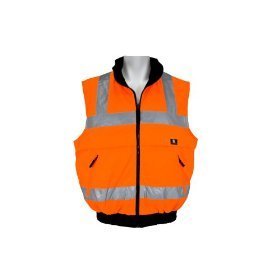 Hi-viz class ii orange insulated safety vest - xxlg