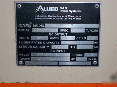 36 volt c&d ferro five fork lift battery charger
