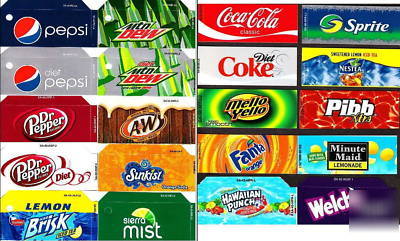 20 pepsi coke flavor label strip soda vending machines