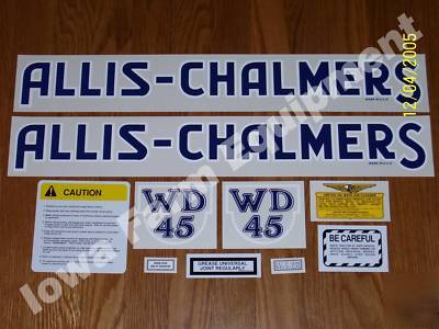 Allis chalmers decal set, WD45 blue text with long a&s