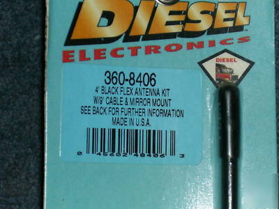 Diesel professional 4' cb antenna mirror mount 360-8406
