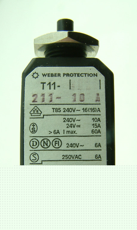 T11-211-10A weber / schurter circuit breaker 10A 250V