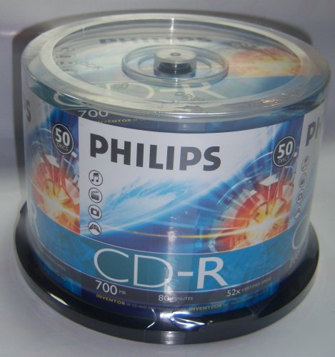 50 philips cd blank discs cd-r 52X 700MB cdr recordable