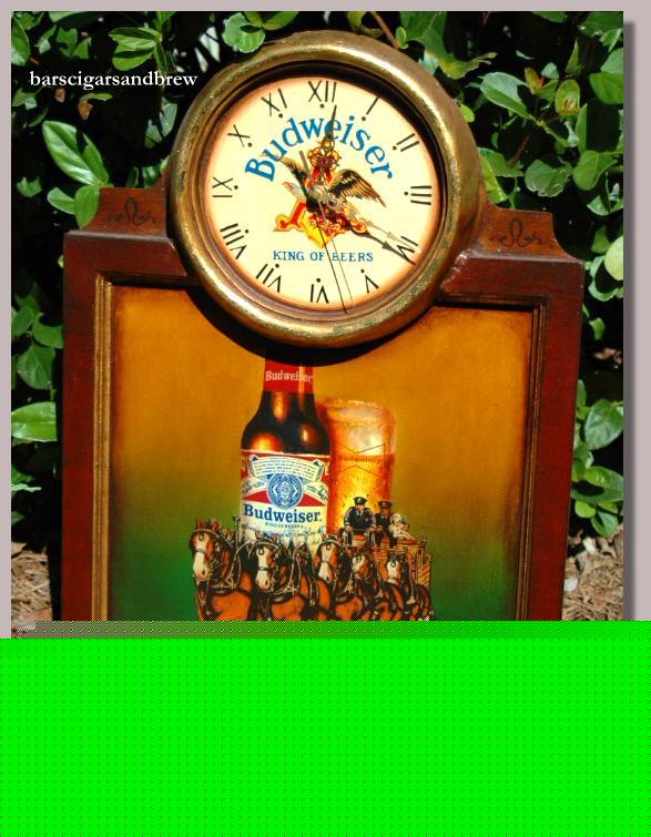 Bud budweiser beer clock eagle clydsdales old horses