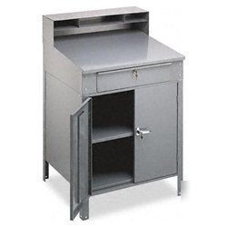 New steel cabinet shop desk, 36W x 30D x 53-3/4H, me...
