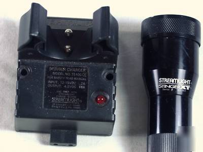 Streamlight stinger xt flashlight & 75100 charger n/r