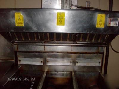 Deep fryer,self filtering timers,fridge base, and hood 