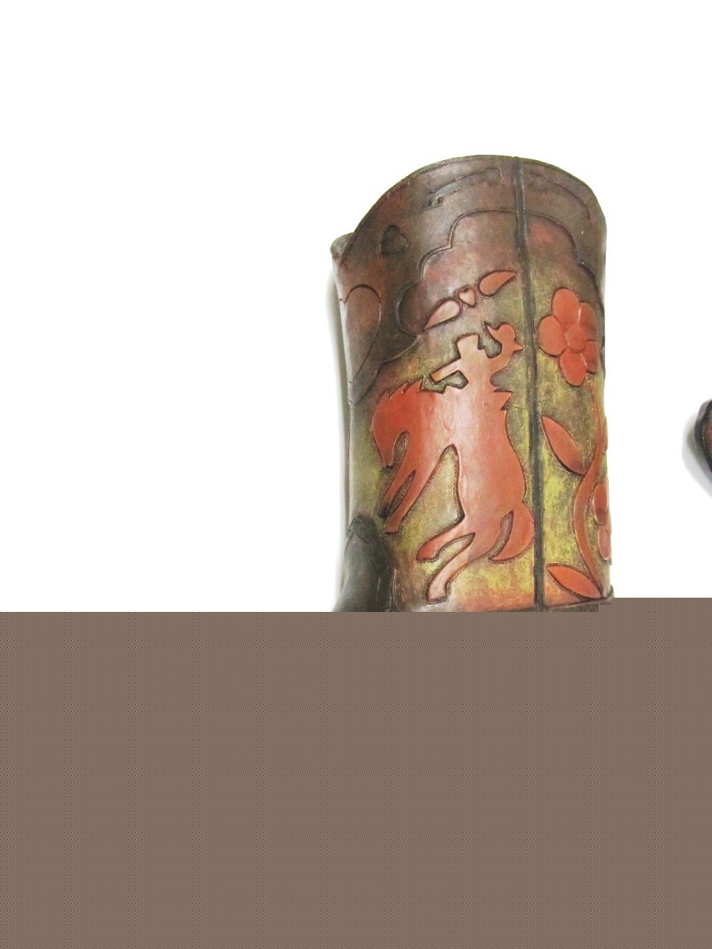 Large western boot ridem' cowboy pen holder 8