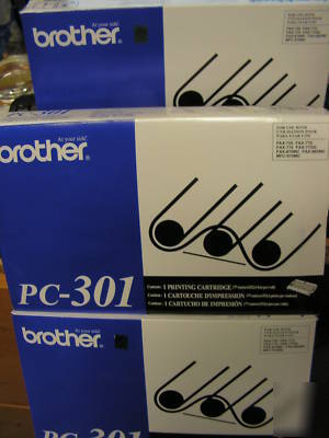 Genuine brother PC301 pc-301 fax toner cartridge qty 3