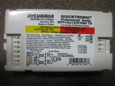 20 ballasts osram sylvania quicktronic QTP1/2X13CF/unv