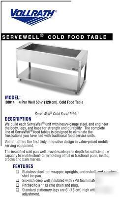 New vollrath servewell cold food table m#38014 in box 