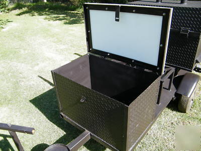Custom bbq grill smoker trailer