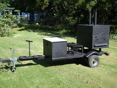 Custom bbq grill smoker trailer