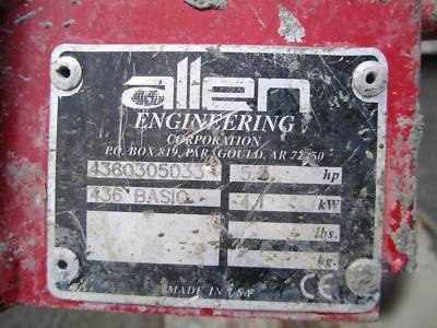 Allen 436 concrete walkbehind power trowel 5.5 hp - 36
