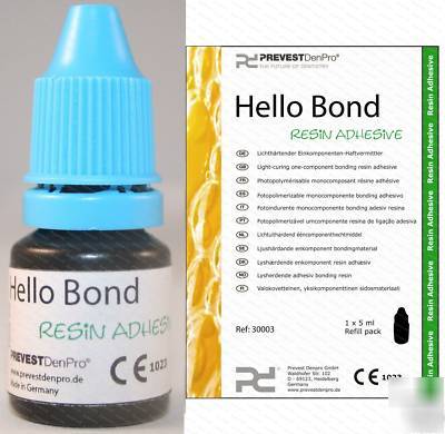 Dental supply, light cured, tooth adhesive, resin bond