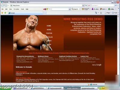 Wwe wrestling rss website with domain and affiliate 