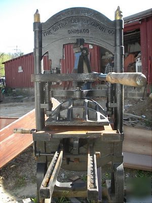 Iron hand press ostrander seymour letterpress 20X26 