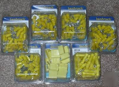 Lot (7) assorted large pks 16-14 terminals/connectors 