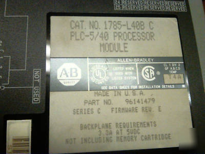 Allen-bradley 1785-L40B plc-5/40 processor 1785L40B ab