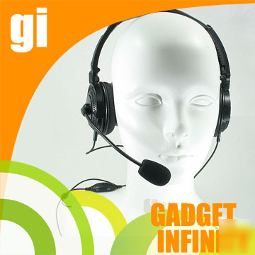 Foldable dual-speaker headset for motorola talkabout