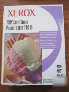 New xerox 110 lb card stock blue, 250 sheets, 8.5 x 11
