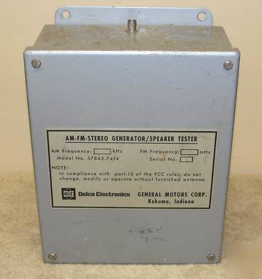 Delco am fm stereo generator /speaker tester 57842-7414