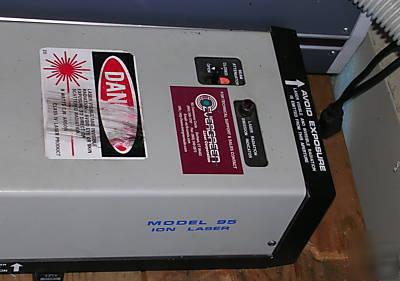 Lexel 95-2 argon ion laser & power supply, 1900 hours 