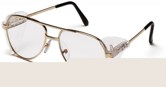 Pyramex pathfinder safety eyewear - clear lens, gold