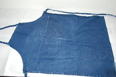 Solid blue washed aprons, apron pack of 100