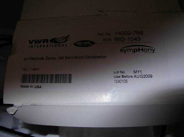Symphony gel epoxy semi-micro ph electrode - model 1400