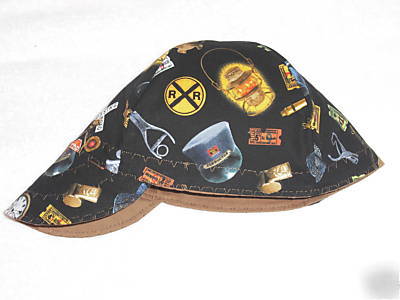 Welding cap hat beanie style reversible - railroad